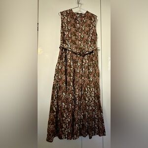eShakti Autumn Print Sleeveless Maxi